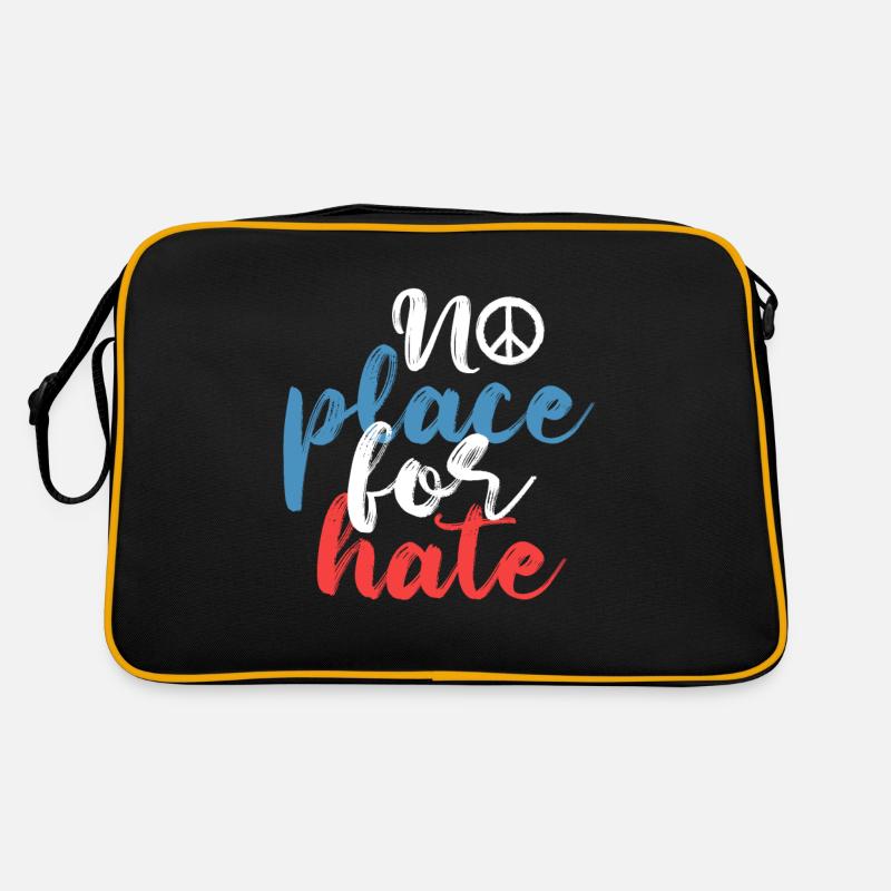No Place For Hate Peace Hippie Respect Gift Sac Retro