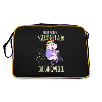 Fresst Meinen Sternenstaub Ihr Langweiler - Retro Tasche - Schwarz/Gold - Hinten