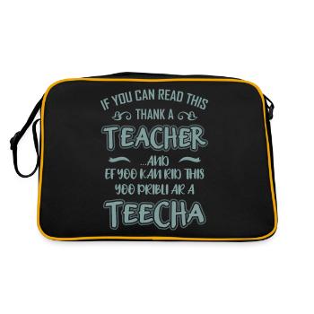 SI VOUS POUVEZ LIRE Cadeau pour les professeurs d'anglais - Sac Retro - noir/or - Dos