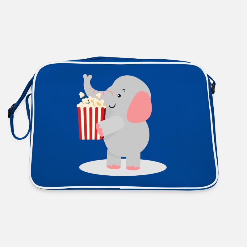 Elephant with popcorn Retro Bag