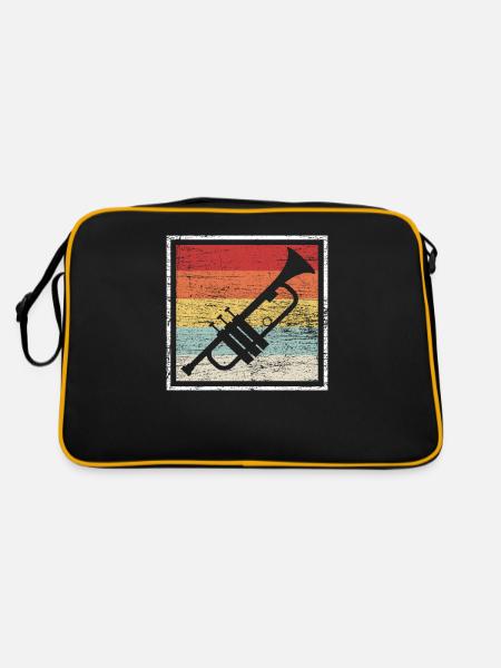Trompete - Retro Tasche - Schwarz/Gold - Hinten