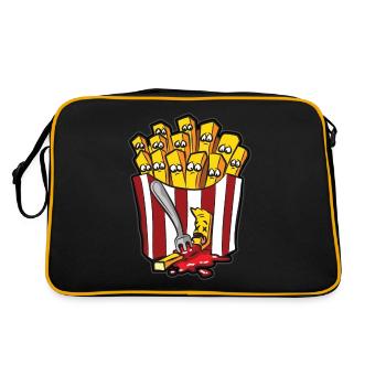 POMMES KETCHUP HUMOUR frites humour comique de bande dessinée - Sac Retro - noir/or - Dos