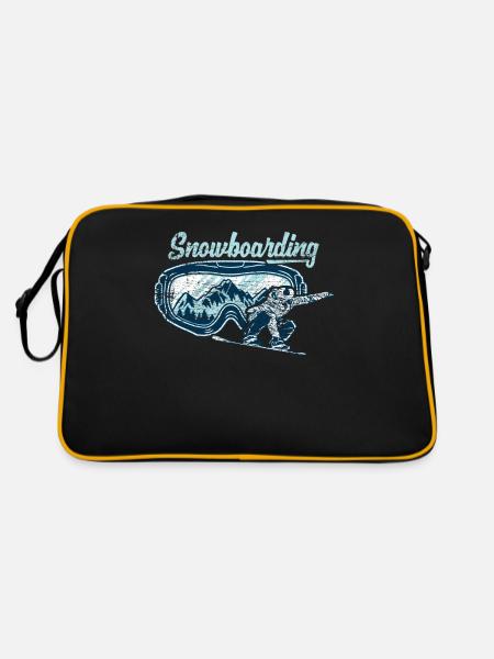 Snowboard - Retro Tasche - Schwarz/Gold - Hinten