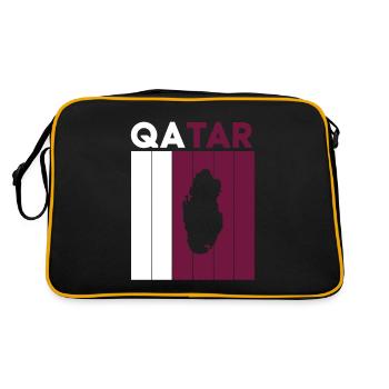 Qatar border and flag - Retro Bag - black/gold - Back