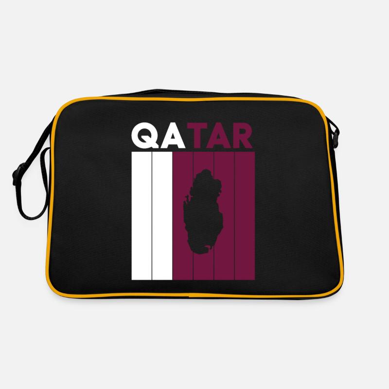Drapeau et frontière du Qatar Sac Retro