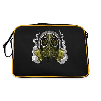 Weed Stoner Gasmaske - Retro Tasche - Schwarz/Gold - Hinten