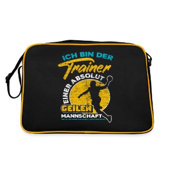 Handball Trainer - Retro Tasche - Schwarz/Gold - Hinten