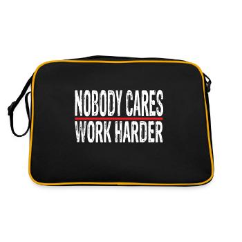 nobody cares work harder - Retro Tasche - Schwarz/Gold - Hinten