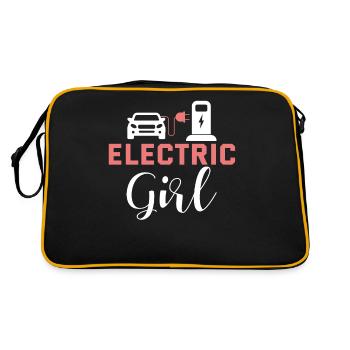Electric girl gift girlfriend wife electric car - Retro Bag - black/gold - Back