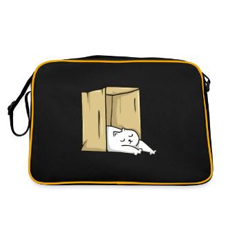 Chat endormi dans le carton - Sac Retro - noir/or - Dos