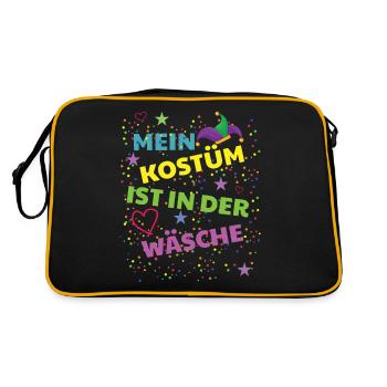 Mein Kostüm ist in der Wäsche - Retro Tasche - Schwarz/Gold - Hinten