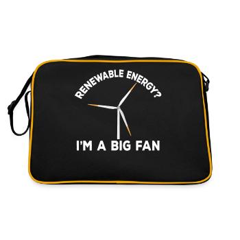 Renewable Energy I'm A Big Fan Pinwheel Gift - Retro Bag - black/gold - Back