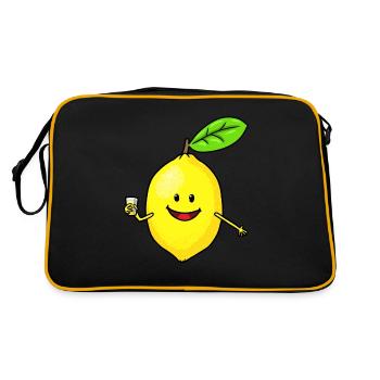 Funny Sour Lemon Healthy Vitamins Winter Time - Retro Bag - black/gold - Back
