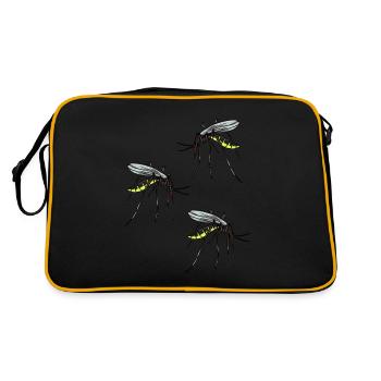Insekten Blutsauger Mücke blutig Ungeziefer Mücken - Retro Tasche - Schwarz/Gold - Hinten