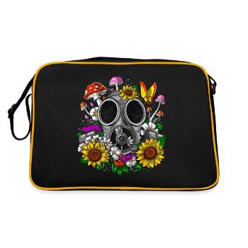 Masque à gaz floral hippie - Sac Retro - noir/or - Dos
