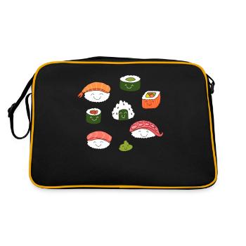 Chemise sushi, cadeau mignon pour sushi - Sac Retro - noir/or - Dos