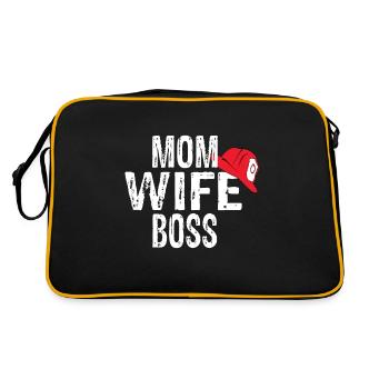 Feuerwehr Feuerwehrfrau Sexy Feuerwehrfrau - Retro Tasche - Schwarz/Gold - Hinten