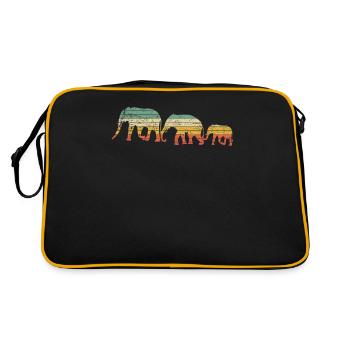 Elefant - Retro Tasche - Schwarz/Gold - Hinten