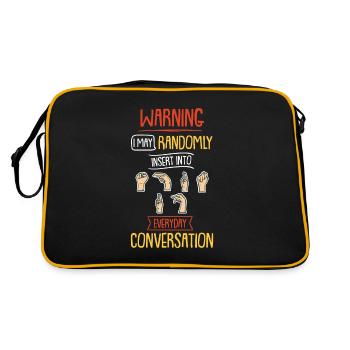 Idée de cadeau en langue des signes pour les sourds - Sac Retro - noir/or - Dos