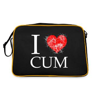 J’adore Sperme Sperme Sperme Jizzle sperme sous-traitance sexe - Sac Retro - noir/or - Dos