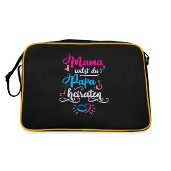 Mom Want Dad MarryIng Kids Marriage Proposal - Retro Bag - black/gold - Back