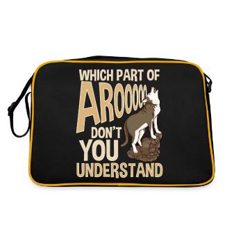 Siberian Husky Hund - Retro Tasche - Schwarz/Gold - Hinten