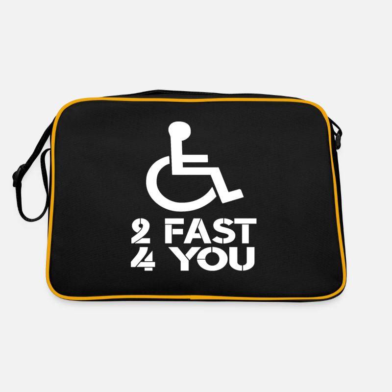 Rollstuhl Rollstuhlfahrer Behinderte Rollstühle - Retro Tasche - Schwarz/Gold