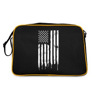 Étoiles et rayures du football américain - Sac Retro - noir/or - Dos