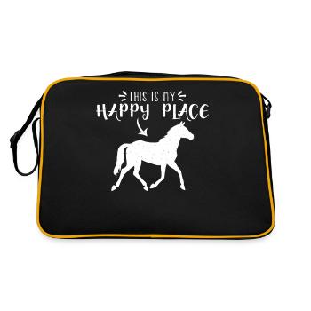 Dies ist mein glücklicher Ort - Retro Tasche - Schwarz/Gold - Hinten