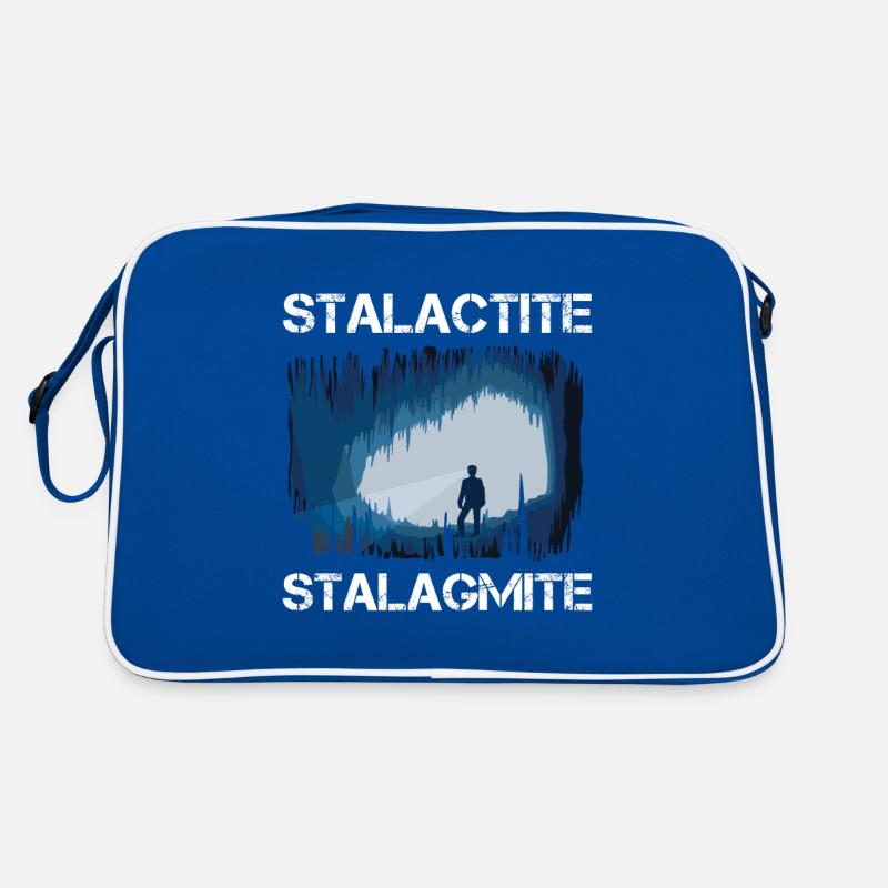 Stalactite stalagmite speleologist cave Retro Bag