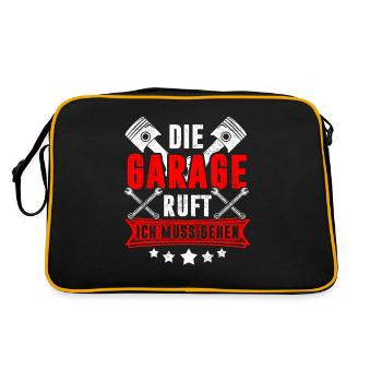 The garage calls I have to go handyman - Retro Bag - black/gold - Back