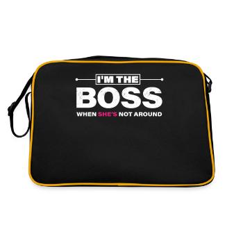 Man woman funny saying - Retro Bag - black/gold - Back
