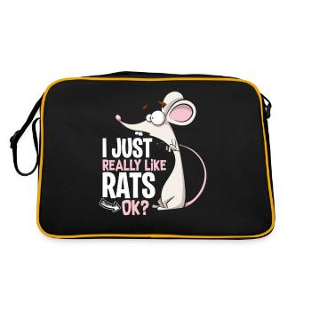 Rats favorite animal - Retro Bag - black/gold - Back