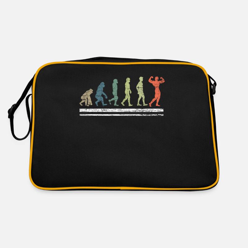 Evolution de la musculation - Sac Retro - noir/or