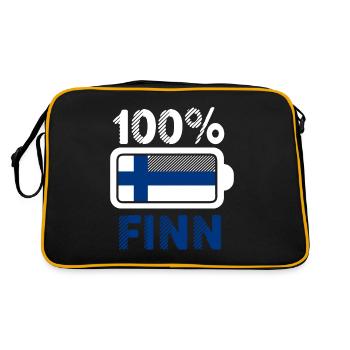 Finnland Finne - Retro Tasche - Schwarz/Gold - Hinten
