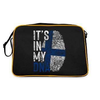 Finnland Finne Herkunft - Retro Tasche - Schwarz/Gold - Hinten