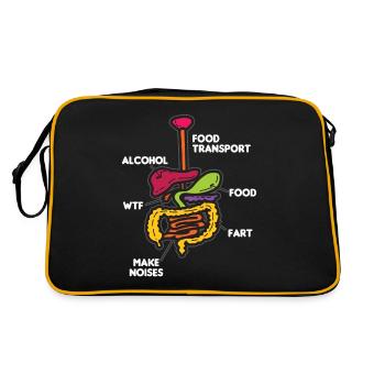 Organes de digestion Humour comique drôle de bande dessinée - Sac Retro - noir/or - Dos