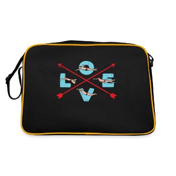 Cadeau de nage nageur nage vintage j'aime - Sac Retro - noir/or - Dos