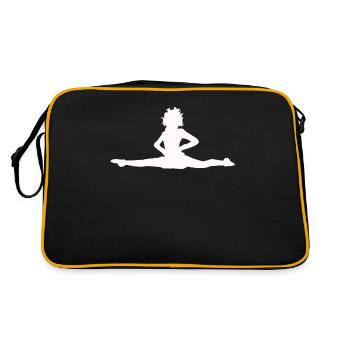 Karneval Garde Tanzen Fasching Fasenacht Spagat - Retro Tasche - Schwarz/Gold - Hinten