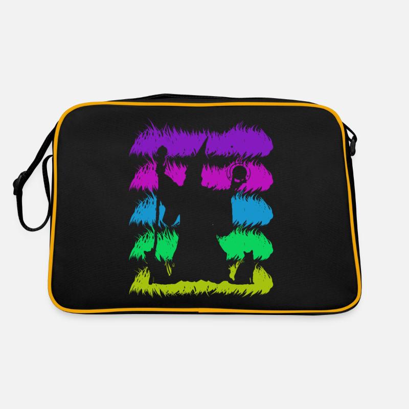 Zauberei Silhuette mit Retro Farben - Retro Tasche - Schwarz/Gold