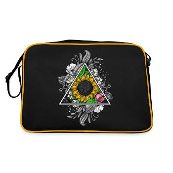 Géométrie sacrée du tournesol - Sac Retro - noir/or - Dos