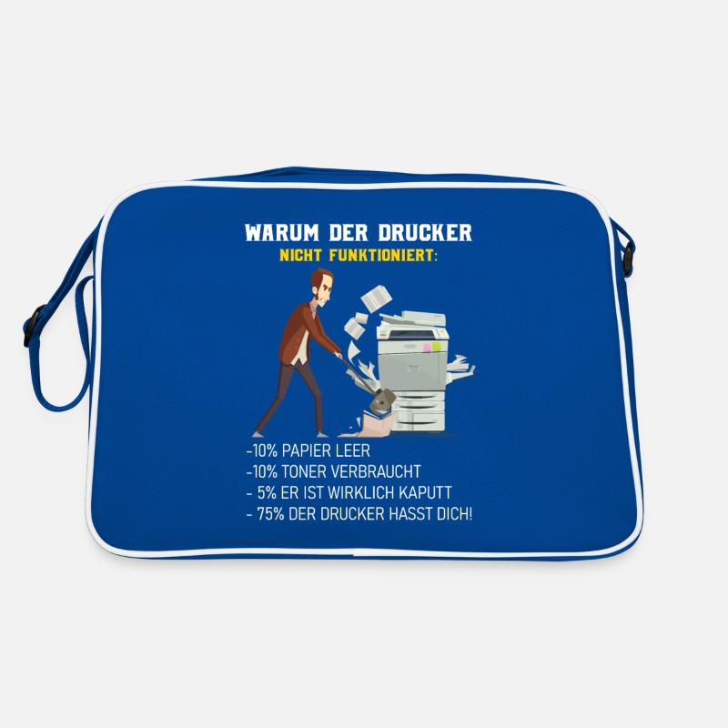 WARUM DER DRUCKER NICHT FUNKTIONIERT SYSADMIN Retro Tasche