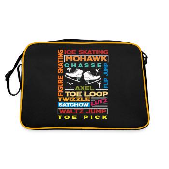 Eiskunstlaufen Sport - Retro Tasche - Schwarz/Gold - Hinten
