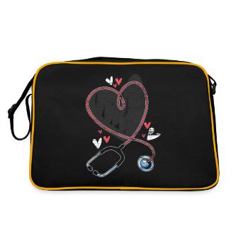 Stethoscope heart - Retro Bag - black/gold - Back