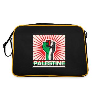 Palästina - Retro Tasche - Schwarz/Gold - Hinten