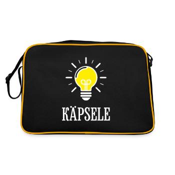 Käpsele Schwäbischer Spruch Shirt - Retro Tasche - Schwarz/Gold - Hinten