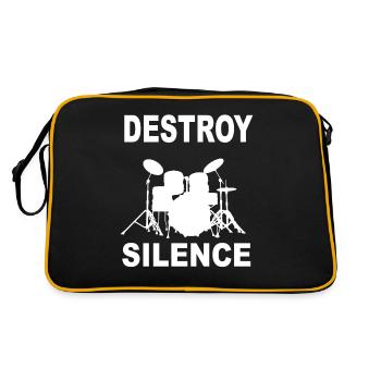 Drums drummer musical instrument band - Retro Bag - black/gold - Back