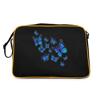 Schmetterling Fliegen - Retro Tasche - Schwarz/Gold - Hinten