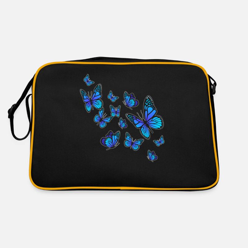Schmetterling Fliegen - Retro Tasche - Schwarz/Gold