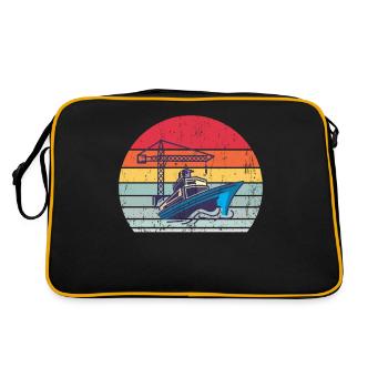 Navire en mer - Sac Retro - noir/or - Dos